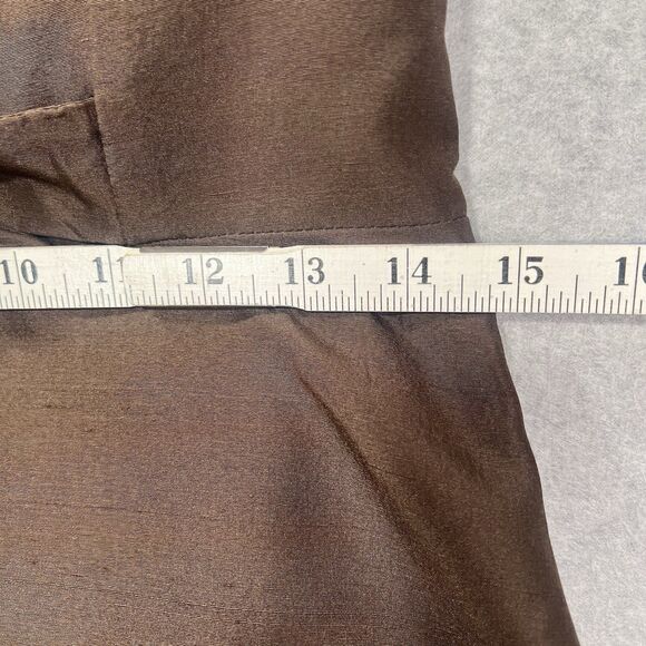 Lynn Lugo Silk Dress Strapless fit Flare Brown Party Wedding Women's Size 10 - Picture 5 of 14